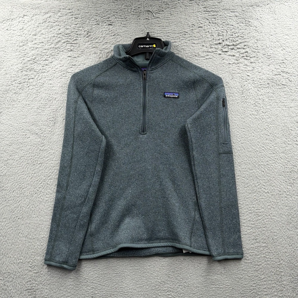 Patagonia Jacket Mens Small Gray Fleece Better Sweater Quarter Zip EUC